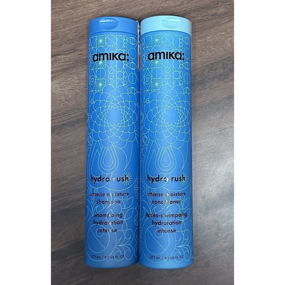 AMIKA - Hydro Rush Intense Moisture Shampoo & Conditioner - 9.2 oz Ea Set - NEW